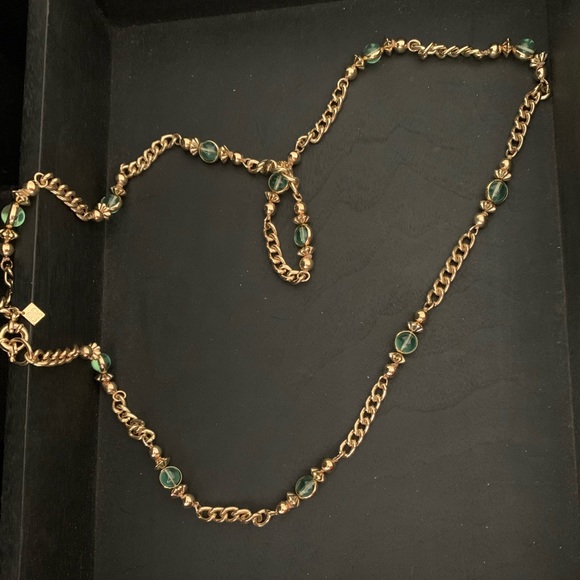 Banana Republic gold & green beaded necklace - Picture 2 of 7